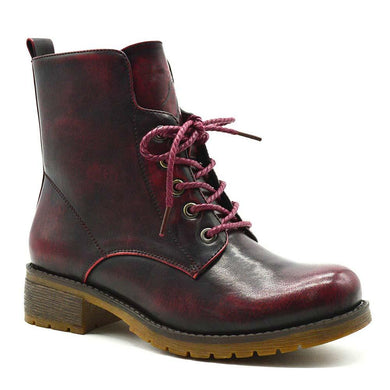 Wine Lace-Up Boot