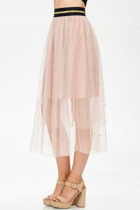 Pearled Tulle Skirt