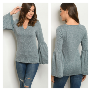 Ribbed Knit Bell Top