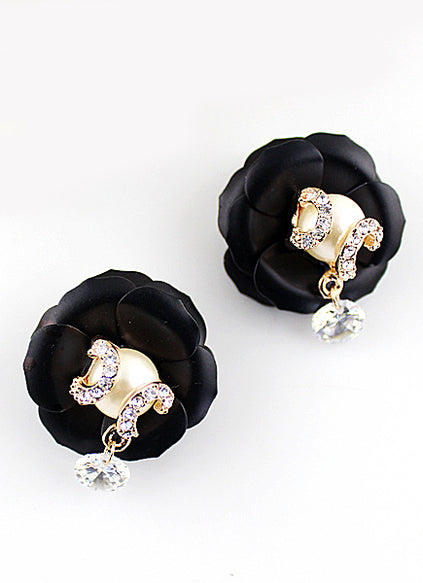 Crystal Flower Stud Earrings