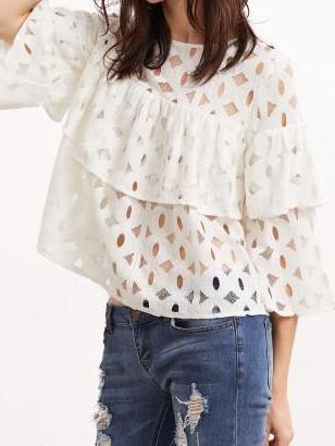 Layered Lace Ruffle Top