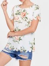 Scallop Edge Floral Top