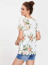 Scallop Edge Floral Top