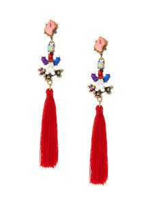 Gem Tassel Earrings