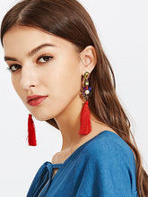 Gem Tassel Earrings