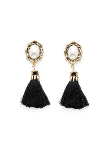 Tasseled Faux Pearl Earrings