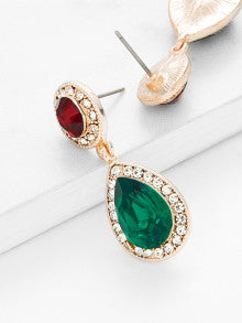 Contrast Gemstone Earrings