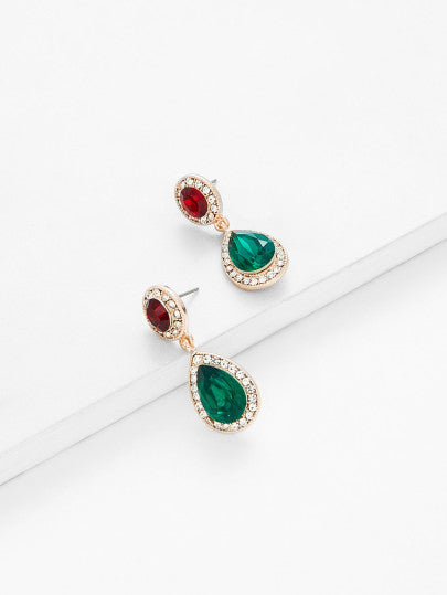 Contrast Gemstone Earrings