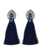 Blue Crystal Dangle Earrings