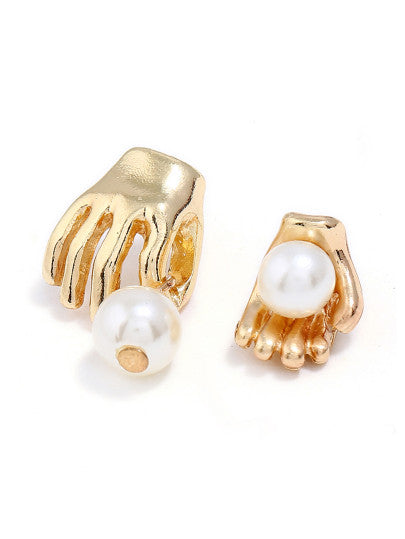 Pearl in Palm Earrings