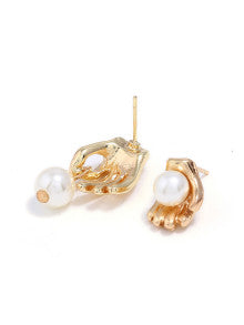 Pearl in Palm Earrings