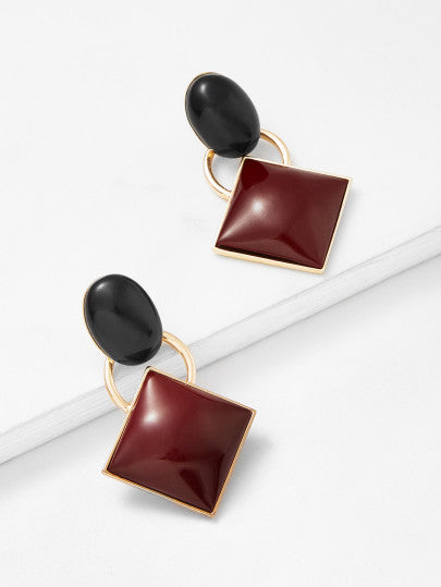Two Toned Geo Earrings