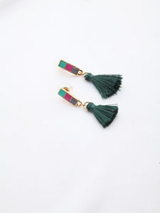 Emerald Tassel Drop Earrings