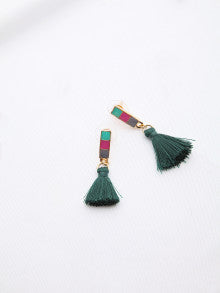 Emerald Tassel Drop Earrings