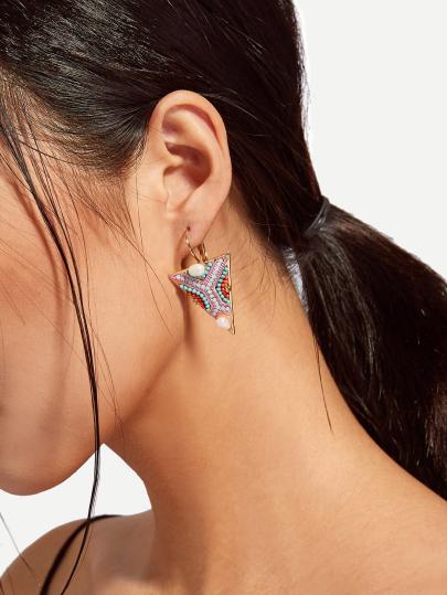 Gemstone Triangle Earrings