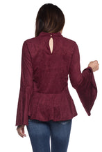 Suede Peasant Top