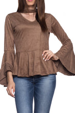 Suede Peasant Top