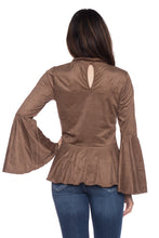 Suede Peasant Top