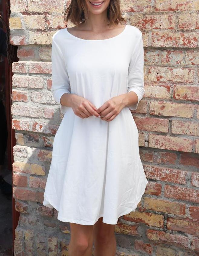 3/4 Sleeve Tunic Dress