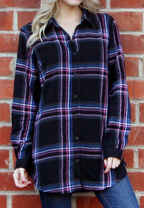 Plaid Shirt with Mini Backpack