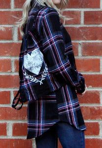Plaid Shirt with Mini Backpack