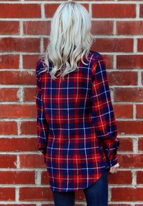 Plaid Shirt with Mini Backpack