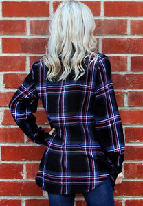 Plaid Shirt with Mini Backpack