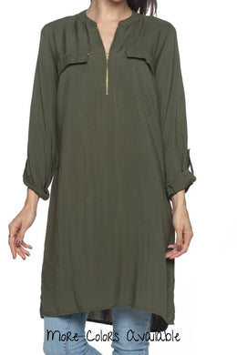 Casual Half Zip Dress
