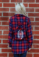 Plaid Shirt with Mini Backpack