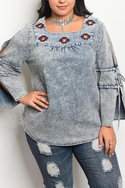 Denim Wash Top