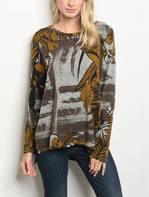 Mustard Gray Print