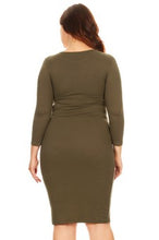 Olive Bodycon Midi Dress
