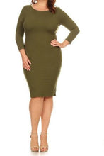Olive Bodycon Midi Dress