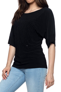 Sequin Embellished Flower Top
