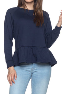 French Terry Peplum Sweater