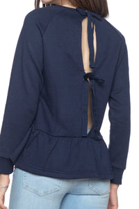 French Terry Peplum Sweater