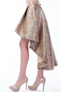 Metallic High Low Skirt