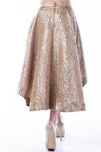 Metallic High Low Skirt