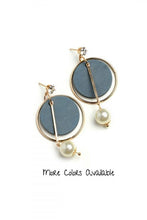 Faux Pearl Hoop Earrings