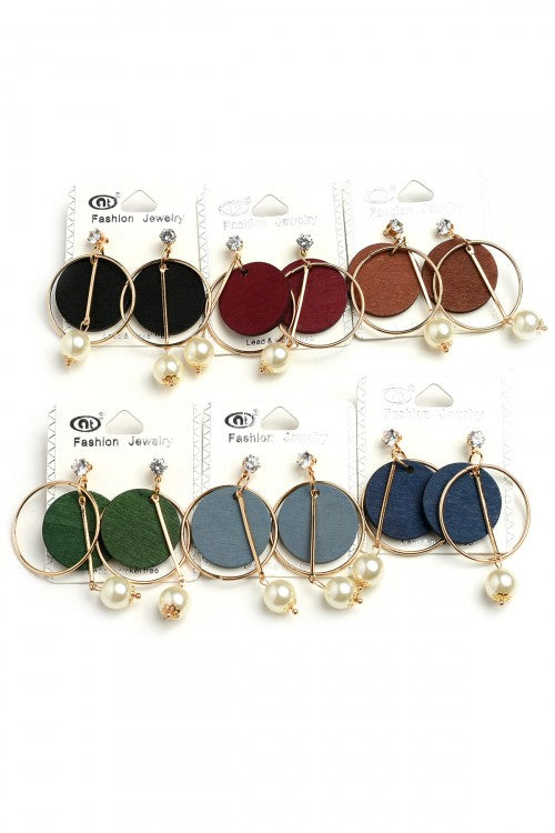 Faux Pearl Hoop Earrings