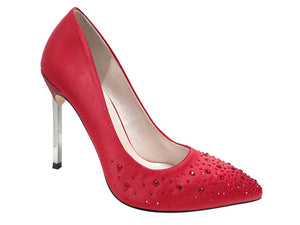 Rhinestone Satin Pumps