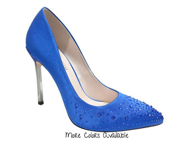 Rhinestone Satin Pumps