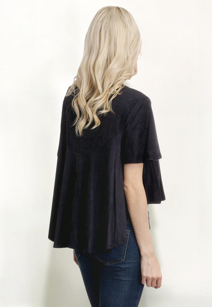 Suede H/Lo Crop