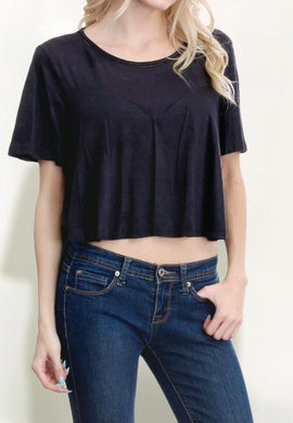 Suede H/Lo Crop