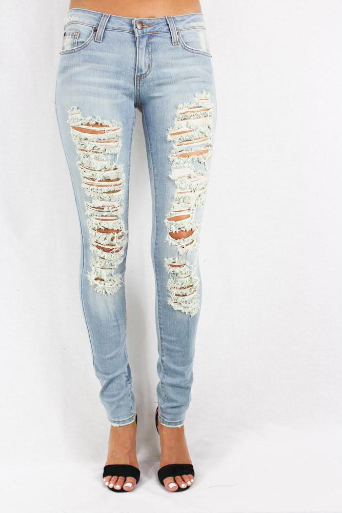 Faded Distressed Jeans