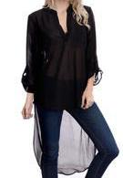 High Low Latice Blouse