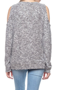 Hacci Cold Shoulder Sweater