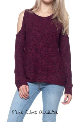 Hacci Cold Shoulder Sweater