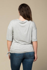 Ruched Side Knit Tee