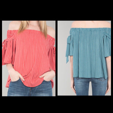 Striped Off Shoulder Top